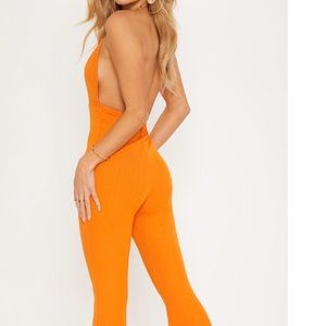 Pretty little thing orange jump suit